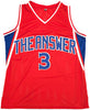 Philadelphia 76ers Allen Iverson Autographed Red Jersey Beckett BAS Witness Stock #230000