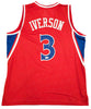 Philadelphia 76ers Allen Iverson Autographed Red Jersey Beckett BAS Witness Stock #229999