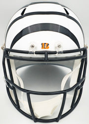 Ja'Marr Chase Autographed Cincinnati Bengals White 2022 Alternate Full Size Speed Replica Helmet Beckett BAS Witness Stock #228827