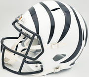 Ja'Marr Chase Autographed Cincinnati Bengals White 2022 Alternate Full Size Speed Replica Helmet Beckett BAS Witness Stock #228827