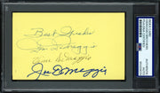 Joe, Dom & Vince DiMaggio Autographed 3x5 Index Card "Best Wishes" PSA/DNA #85420079