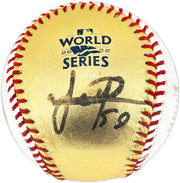 Framber Valdez Autographed Official Gold 2022 World Series Logo Baseball Houston Astros Beckett BAS Witness #W539261
