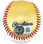 Framber Valdez Autographed Official Gold 2022 World Series Logo Baseball Houston Astros Beckett BAS Witness #W539261
