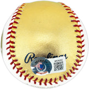 Framber Valdez Autographed Official Gold 2022 World Series Logo Baseball Houston Astros Beckett BAS Witness #W539262