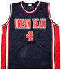 Team USA Christian Laettner Autographed Blue Jersey JSA Stock #215710