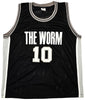 San Antonio Spurs Dennis Rodman Autographed Black Jersey JSA Stock #215732