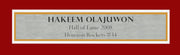 Houston Rockets Hakeem Olajuwon Autographed Framed Red Jersey JSA Stock #265449