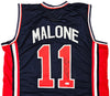 Team USA Karl Malone Autographed Blue Jersey JSA Stock #215761