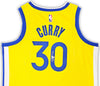 Golden State Warriors Stephen Curry Autographed Yellow Nike Swingman Jersey Size 48 Beckett BAS QR Stock #215827