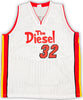 Miami Heat Shaquille Shaq O'Neal Autographed White Jersey Beckett BAS Witness Stock #215720