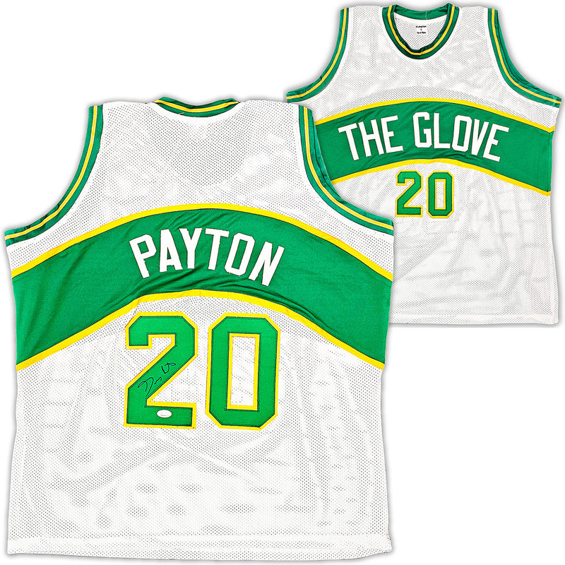 Seattle Supersonics Gary Payton Autographed White Jersey JSA Stock #215728