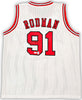 Chicago Bulls Dennis Rodman Autographed White Jersey JSA Stock #215737