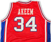 Houston Cougars Hakeem Olajuwon Autographed Red Jersey JSA Stock #215697