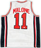 Team USA Karl Malone Autographed White Jersey JSA Stock #215759