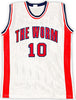 Detroit Pistons Dennis Rodman Autographed White Jersey JSA Stock #215730