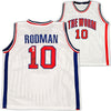 Detroit Pistons Dennis Rodman Autographed White Jersey JSA Stock #215731