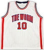 Detroit Pistons Dennis Rodman Autographed White Jersey JSA Stock #215731