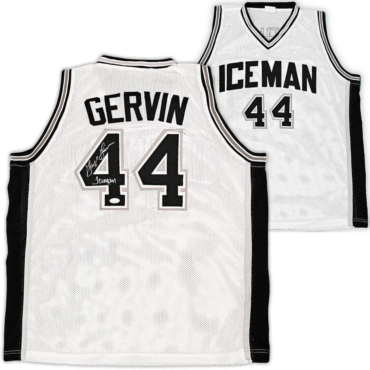 San Antonio Spurs George Gervin Autographed White Jersey "Iceman" JSA Stock #215713