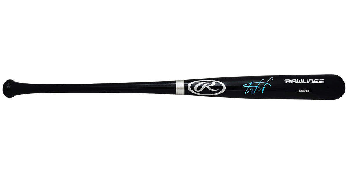 Wander Franco Autographed Black Rawlings Pro Bat Tampa Bay Rays JSA Stock #215881