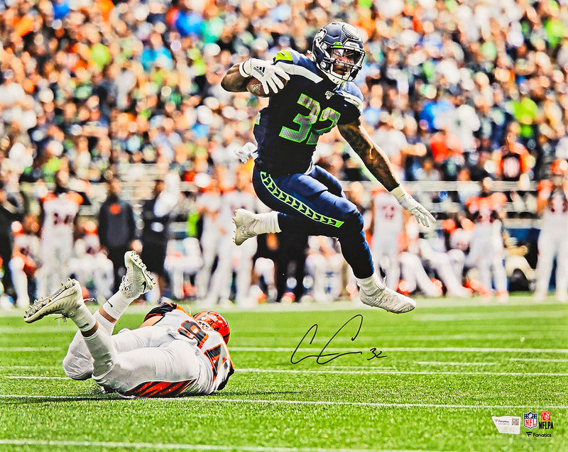 Chris Carson Autographed 16x20 Photo Seattle Seahawks Fanatics Holo Stock #215884