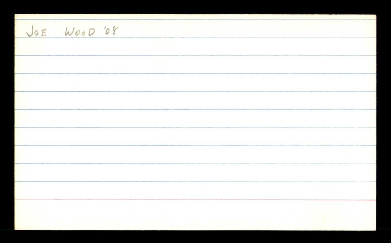 Joe Wood Autographed 3x5 Index Card Boston Red Sox SKU #243346