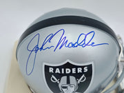 John Madden Autographed Oakland Raiders Silver Mini Helmet PSA/DNA #AN03126