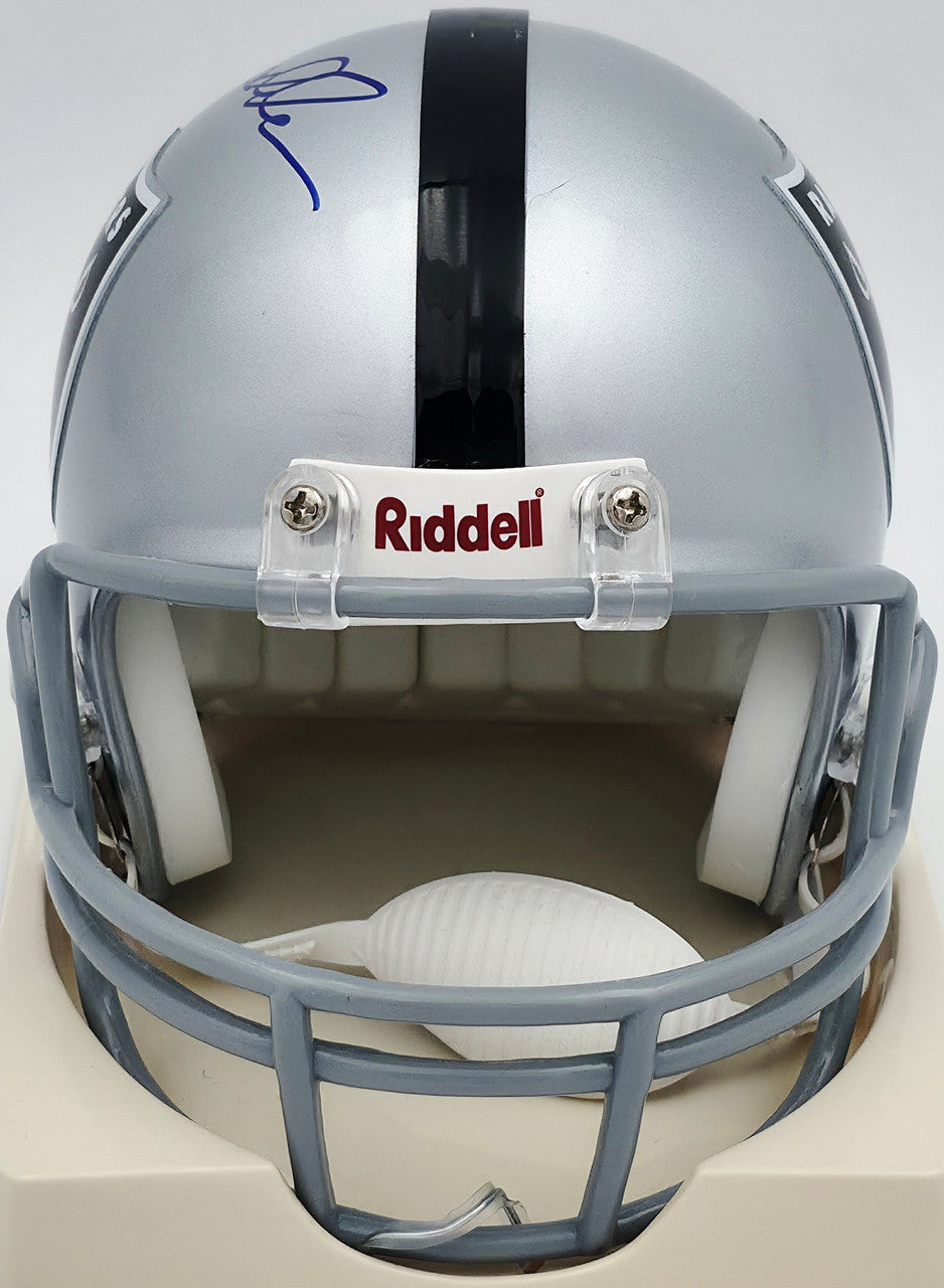 John Madden Autographed Oakland Raiders Silver Mini Helmet PSA/DNA #AN03126