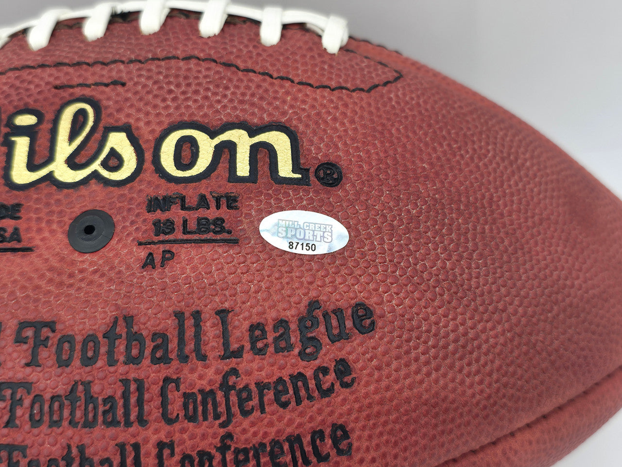Steve Largent Autographed Official NFL Leather Football Seattle Seahawks (Flat) MCS Holo #87150
