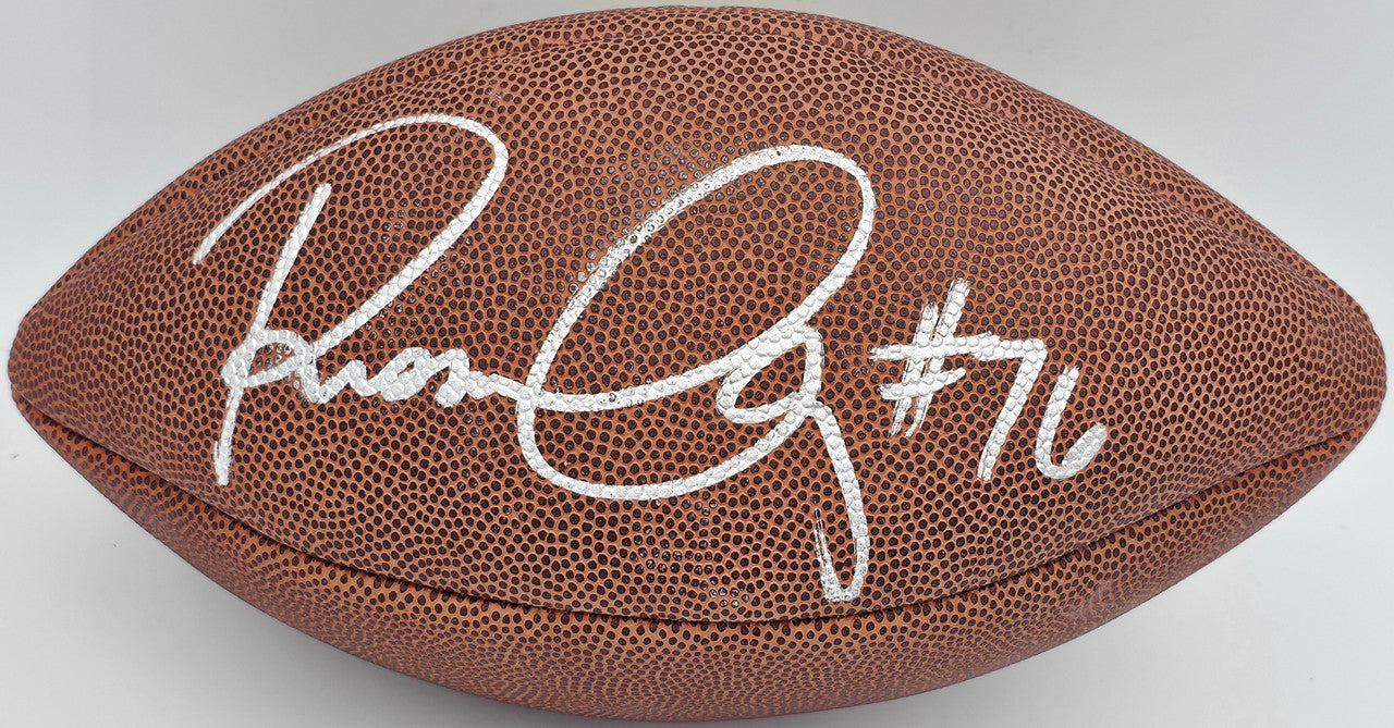 Russell Okung Autographed Official NFL Leather Football Seattle Seahawks (Flat) MCS Holo #64072