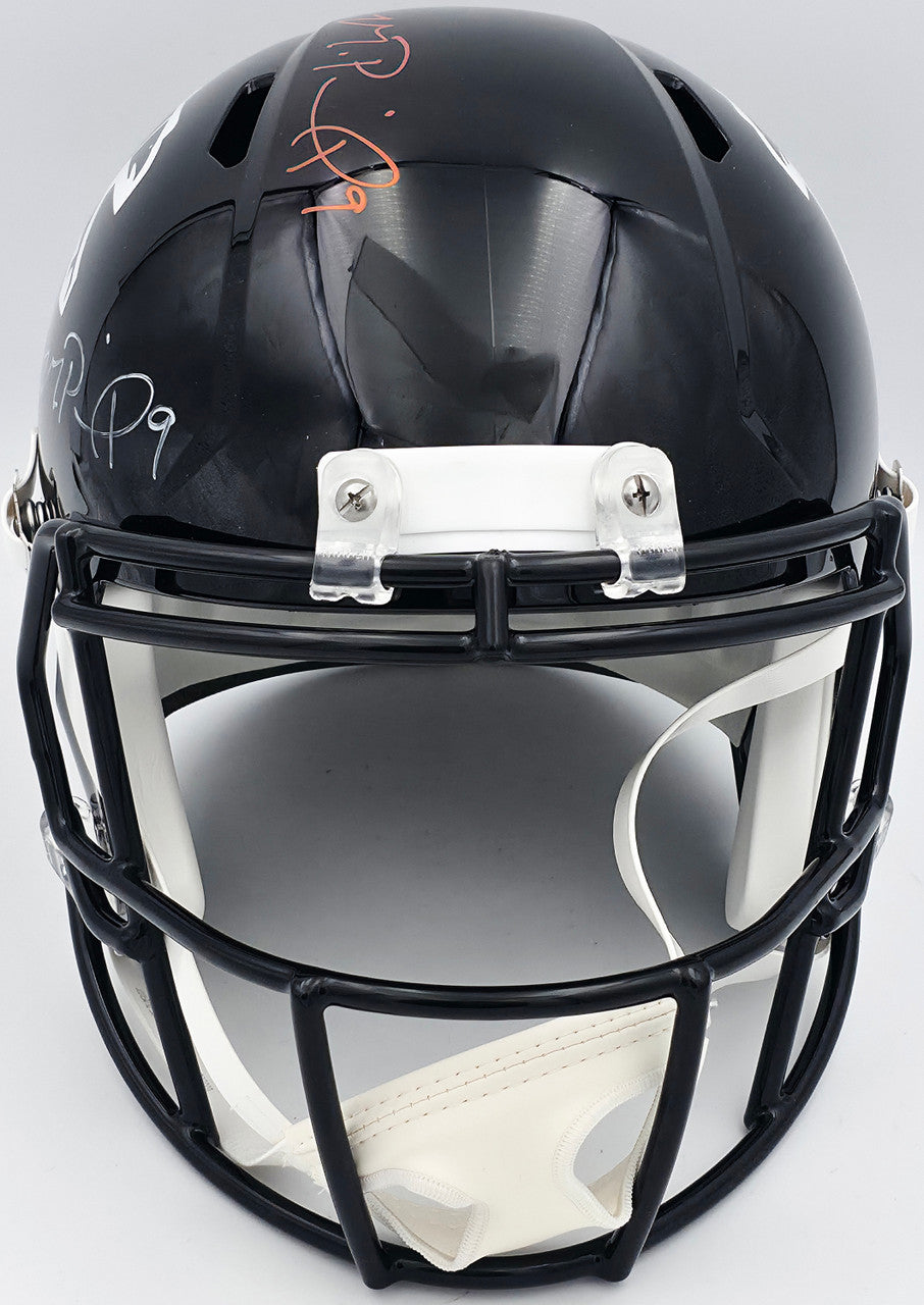 Michael Penix Jr Autographed Atlanta Falcons Alternate Black Full Size Speed Replica Helmet (Signed Twice) Beckett BAS Witness #2W906157