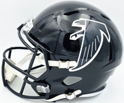 Michael Penix Jr Autographed Atlanta Falcons Alternate Black Full Size Speed Replica Helmet (Signed Twice) Beckett BAS Witness #2W906157