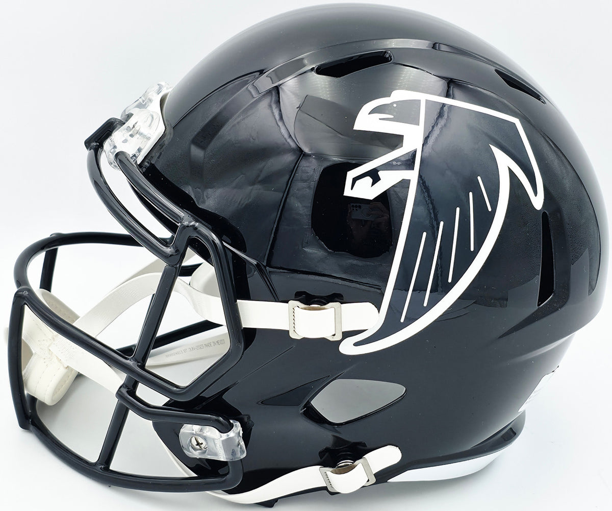 Michael Penix Jr Autographed Atlanta Falcons Alternate Black Full Size Speed Replica Helmet (Signed Twice) Beckett BAS Witness #2W906157