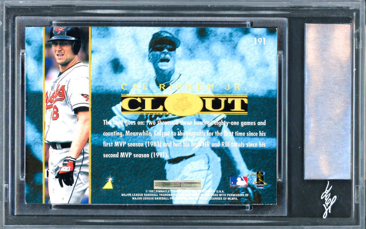Cal Ripken Jr. Autographed 1997 Pinnacle Aficionado Card #191 Baltimore Orioles Leaf SKU #243519