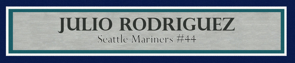 Julio Rodriguez Autographed Framed 8x10 Photo Seattle Mariners 1st Career MLB Hit Beckett BAS QR Stock #230198