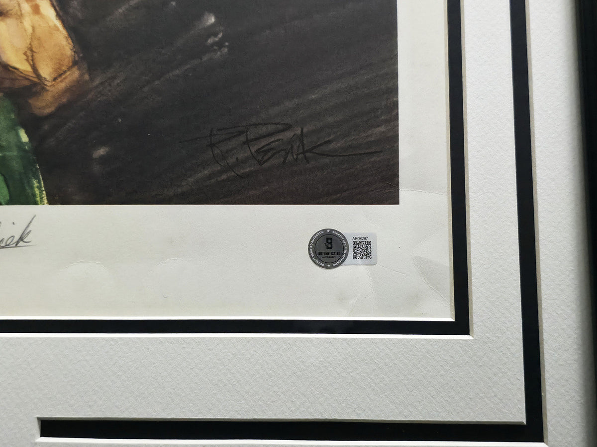 Wilt Chamberlain & John Havlicek Autographed Framed 18x22 Lithograph Photo #447/1000 Beckett BAS #AE08297