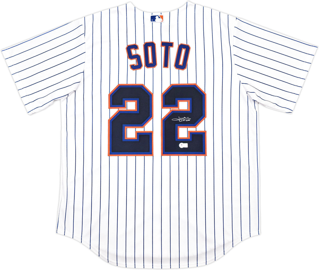 New York Mets Juan Soto Autographed White Nike Jersey Size L Beckett BAS QR Stock #242671