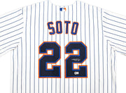 New York Mets Juan Soto Autographed White Nike Jersey Size XL Beckett BAS QR Stock #242672