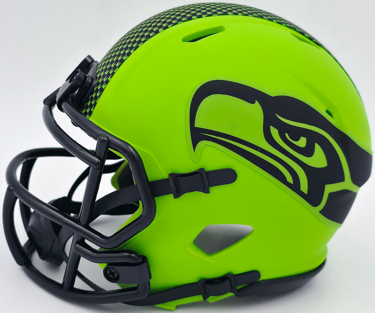 Ernest Jones IV Autographed Seattle Seahawks Rave Green Speed Mini Helmet MCS Holo Stock #242556