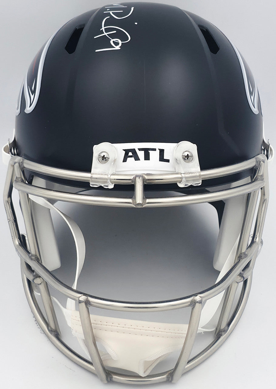 Michael Penix Jr. Autographed Atlanta Falcons 2020 Alternate Black Full Size Speed Replica Helmet Beckett BAS Witness Stock #242567