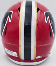 Michael Penix Jr. Autographed Atlanta Falcons 1966-69 Throwback Red Full Size Speed Replica Helmet Beckett BAS Witness Stock #242566
