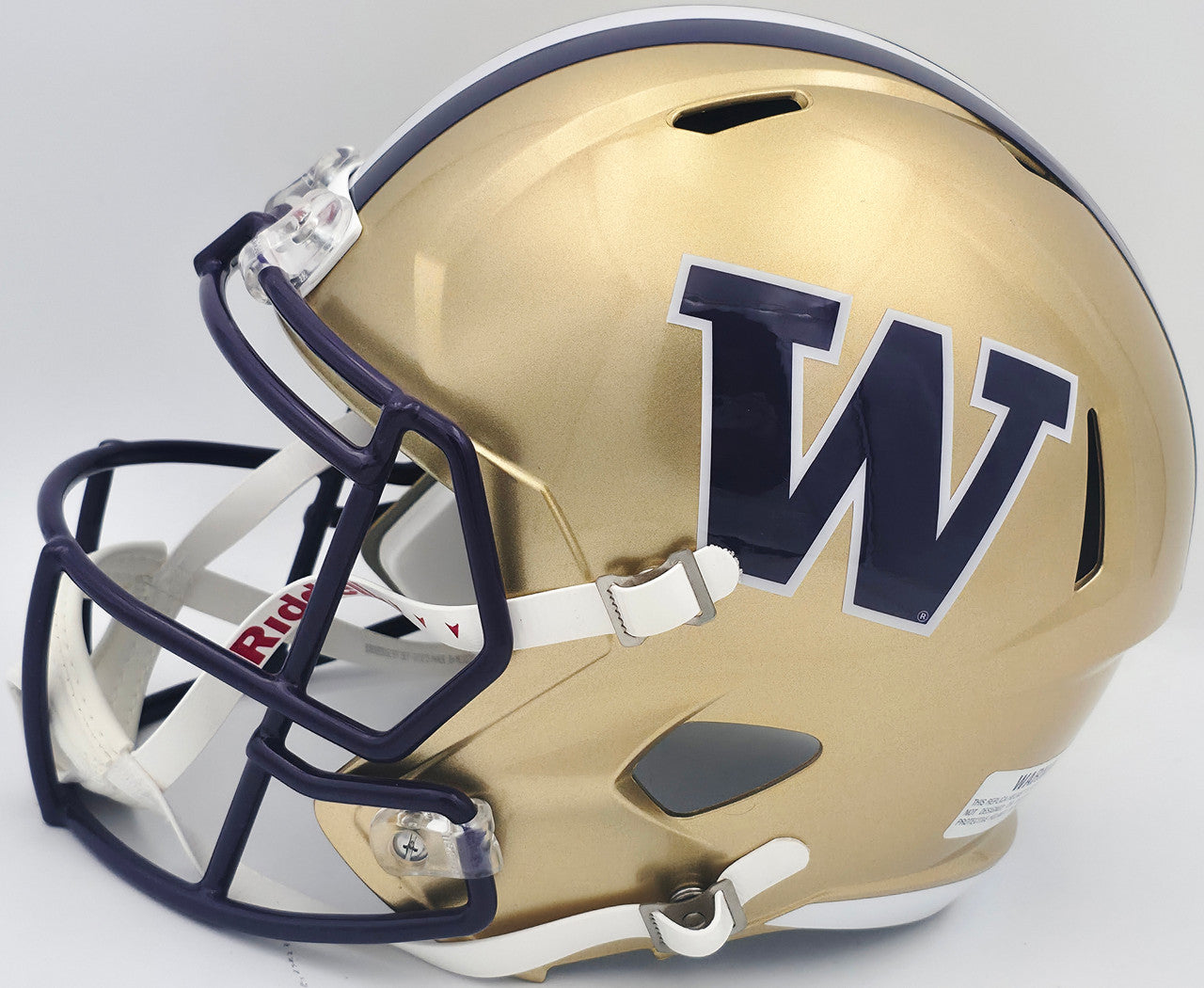 Michael Penix Jr. Autographed Washington Huskies Gold Full Size Speed Replica Helmet Beckett BAS Witness Stock #242565