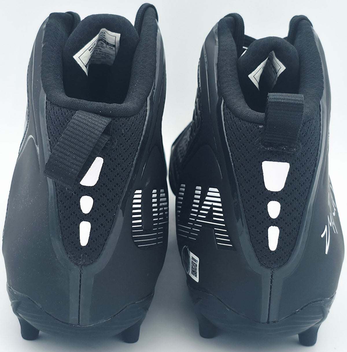 Michael Penix Jr. Autographed Pair of Black Under Armour Team Fierce MC Cleats Atlanta Falcons Size 12 Beckett BAS Witness Stock #242578