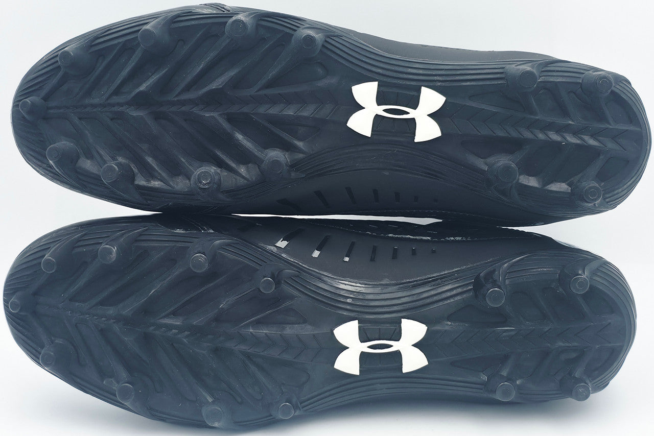 Michael Penix Jr. Autographed Pair of Black Under Armour Team Fierce MC Cleats Atlanta Falcons Size 13.5 Beckett BAS Witness Stock #242580