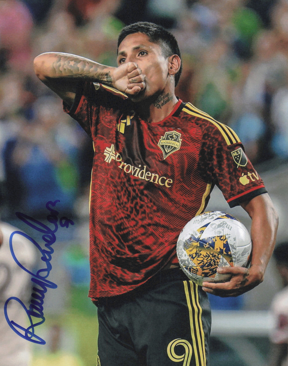 Raul Ruidiaz Autographed 8x10 Photo Seattle Sounders SKU #244082