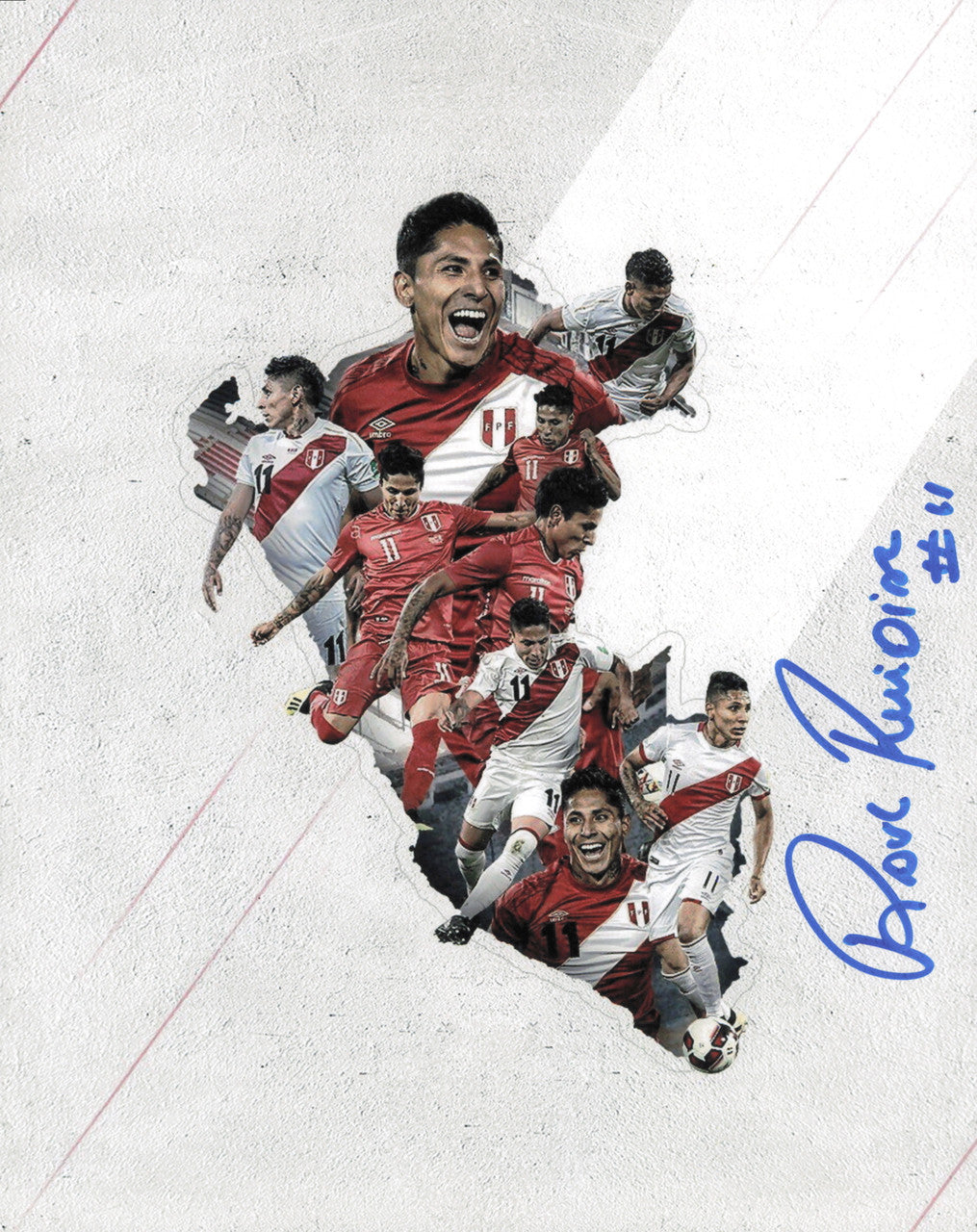 Raul Ruidiaz Autographed 8x10 Photo Peru National Football Team SKU #244097