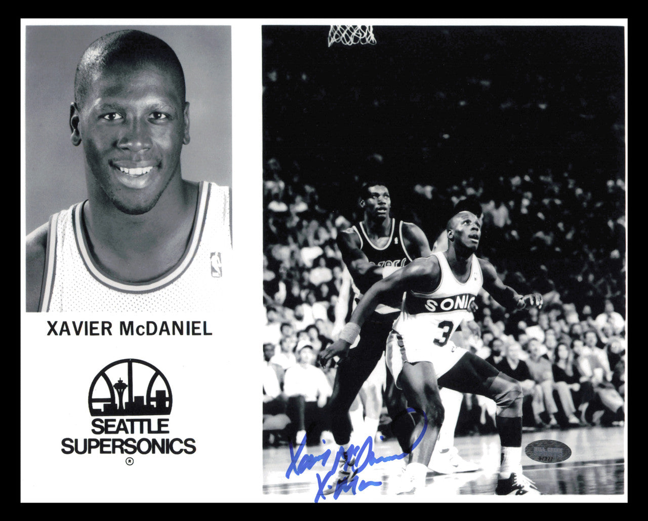 Xavier "X-Man" McDaniel Autographed 8x10 Photo Seattle Supersonics MCS Holo #87277