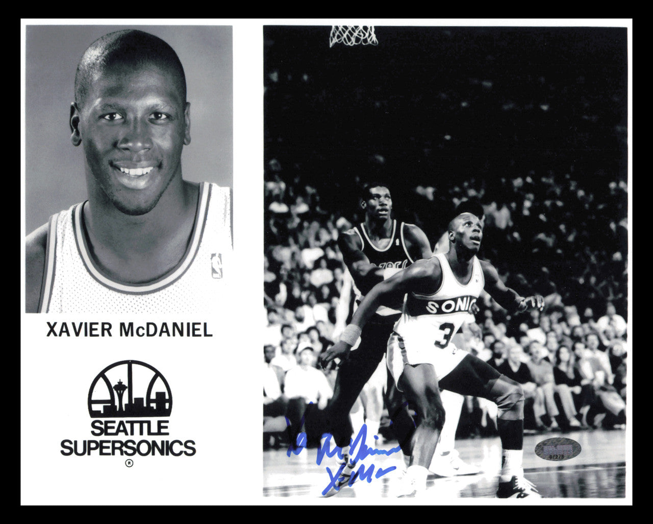 Xavier "X-Man" McDaniel Autographed 8x10 Photo Seattle Supersonics MCS Holo #87278