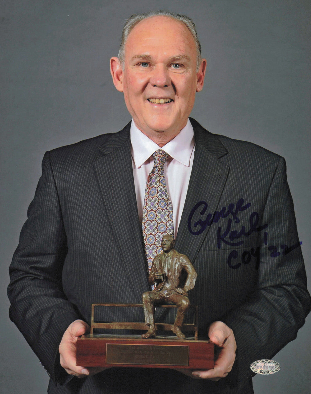 George Karl Autographed 8x10 Photo Seattle Supersonics MCS Holo #87294