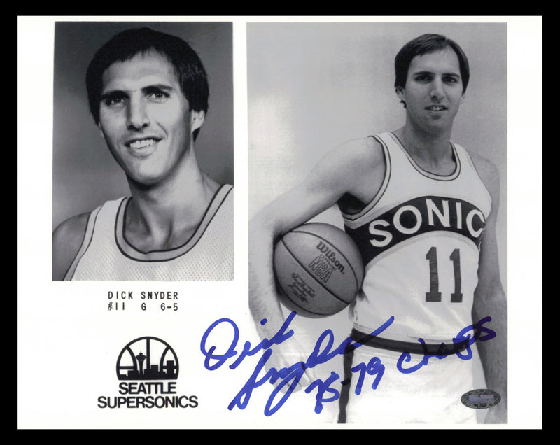 Dick Snyder Autographed 8x10 Photo Seattle Supersonics MCS Holo #87329