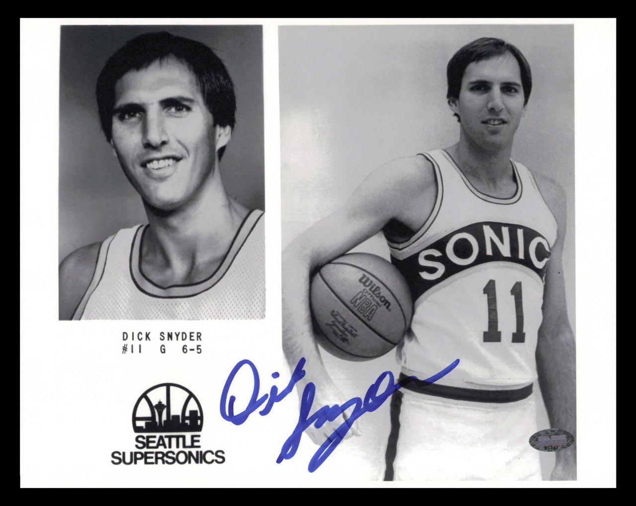 Dick Snyder Autographed 8x10 Photo Seattle Supersonics MCS Holo #87331